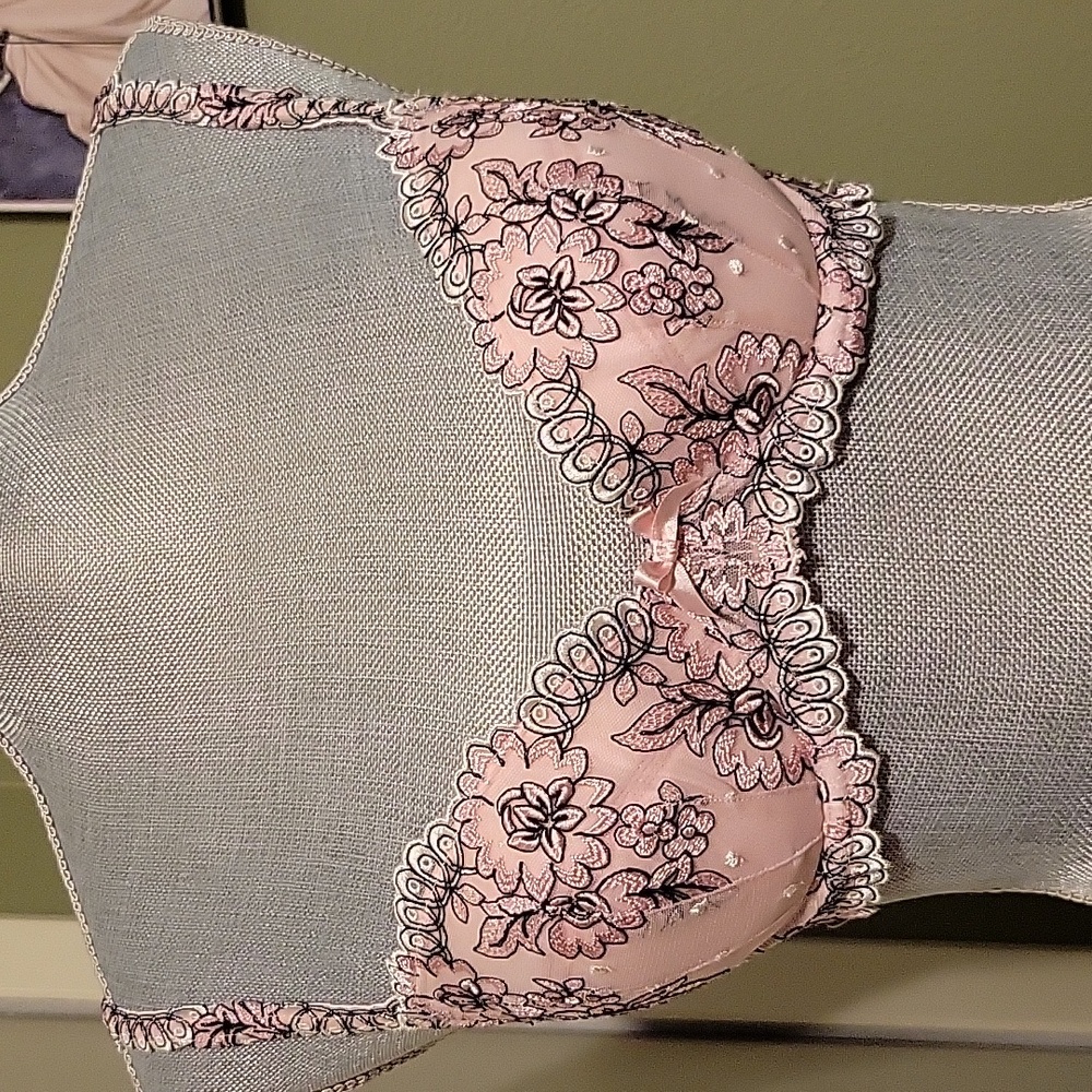 Millesia Embroidered lace push-up bra